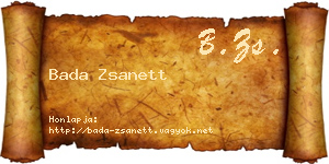 Bada Zsanett névjegykártya